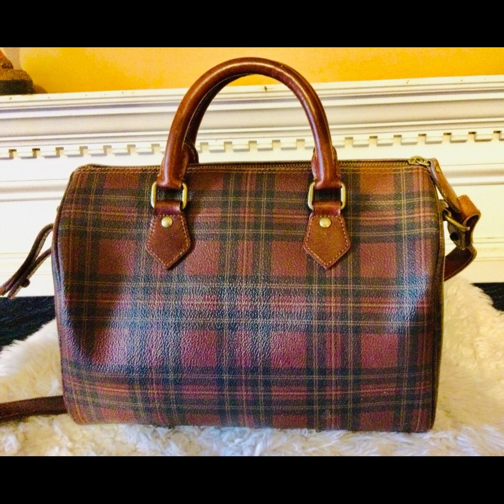RARE Vintage Ralph Lauren Plaid Speedy Boston Bag. Very good condition.